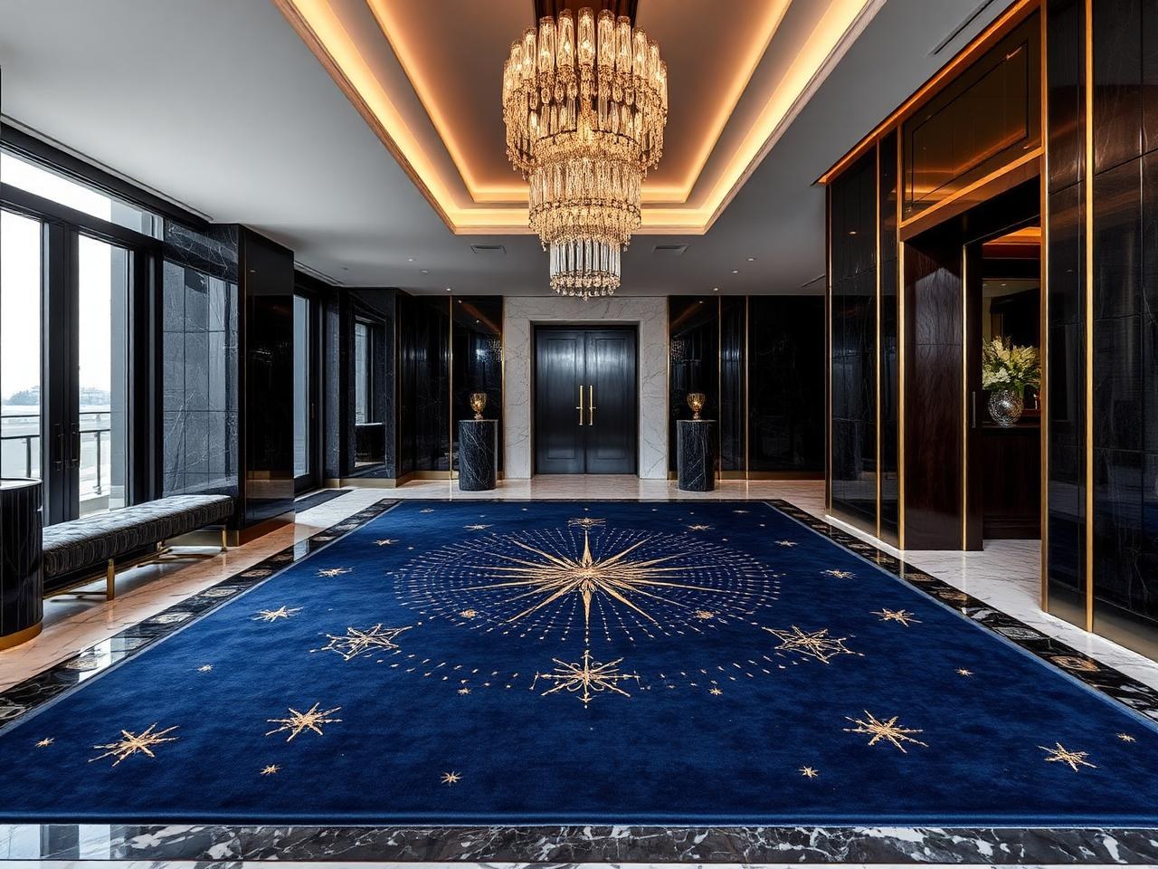 Navy & gold constellation foyer