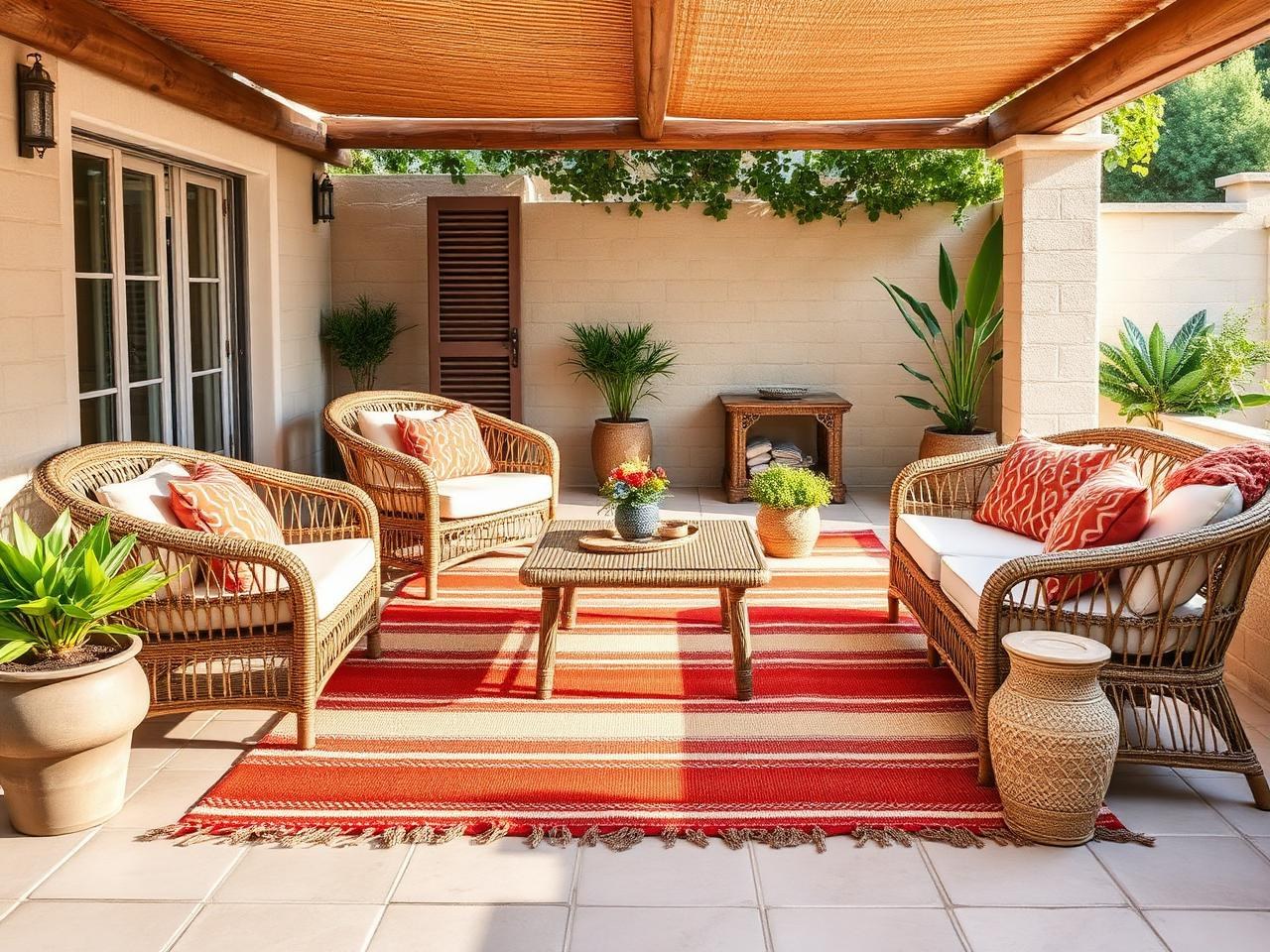 Outdoor terracotta stripe